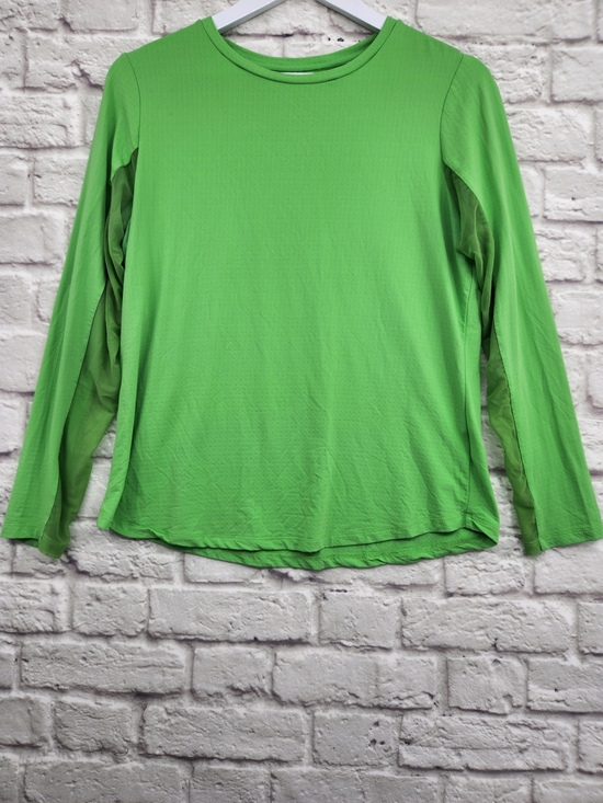IBKUL Tops - IBKÜL Women's Long Sleeve Performance Cooling Top Size Large Lime Green Athletic